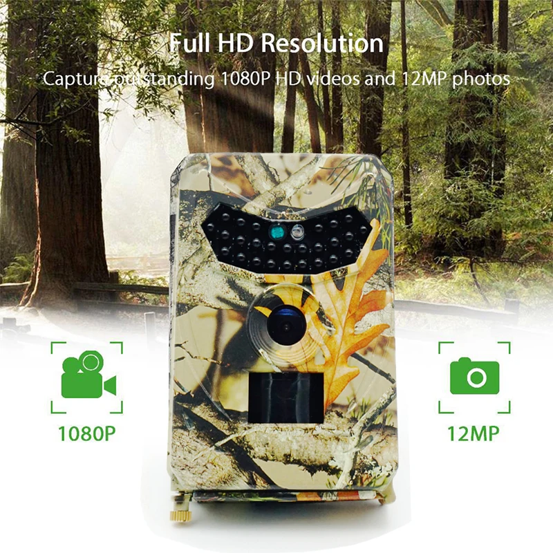 Outdoor Hunting Camera Hidden 12Mp Wild Animal Detector Trail Hd Waterproof Monitoring Night Vision Infrared Heat Sensing |