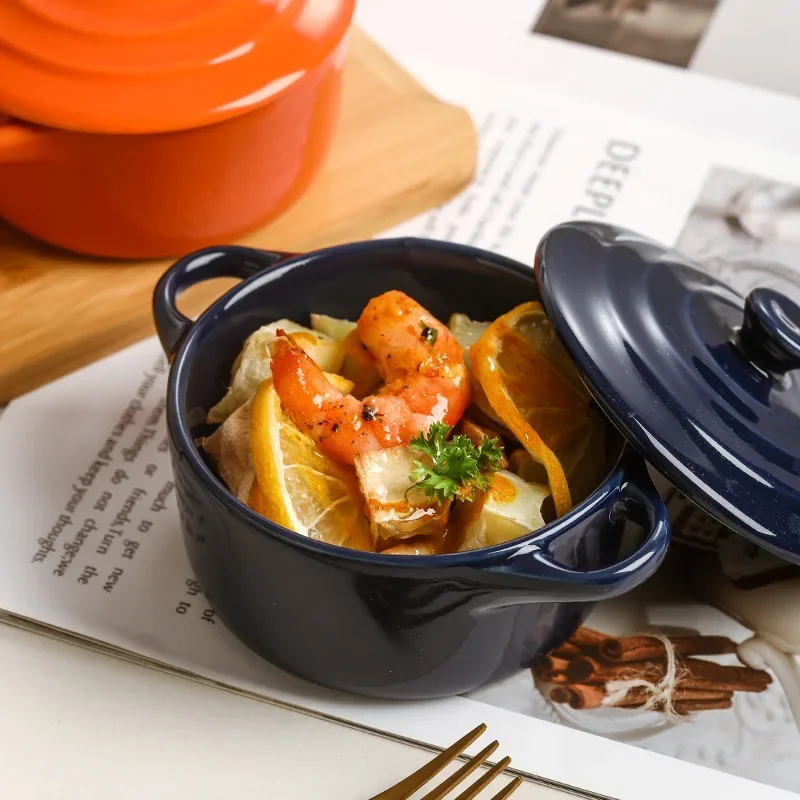 Ceramic Tableware Set Waterproof Stew Pot Ceramic Soup Pot with Lid Binaural Stew Household Children&rsquo;s Bird&rsquo;s Nest Steamed Egg Special Bowl