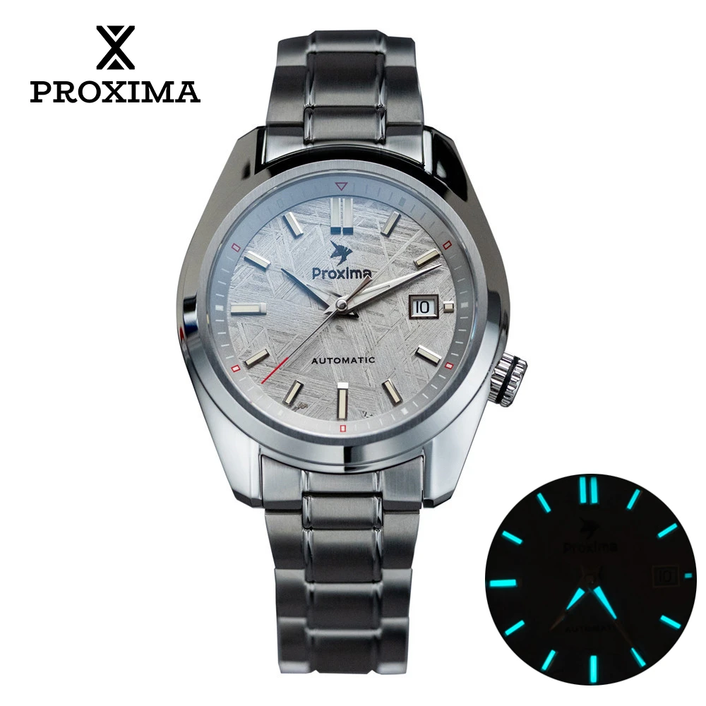 Proxima 42mm Luxury Men Watch Meteorite Dial Pt5000 Sw200 Automatic