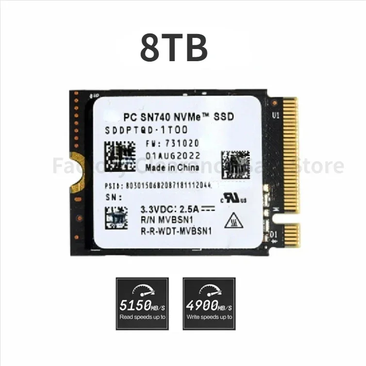 thumbnail image 1 of NUEVO SN740 4TB SN530 1TB 2TB 512GB M.2 SSD 2230 NVMe PCIe Gen 4x4 SSD para PS3 PS4 PS5 Microsoft Surface ProX Steam Deck ROG ally, 1 of 5