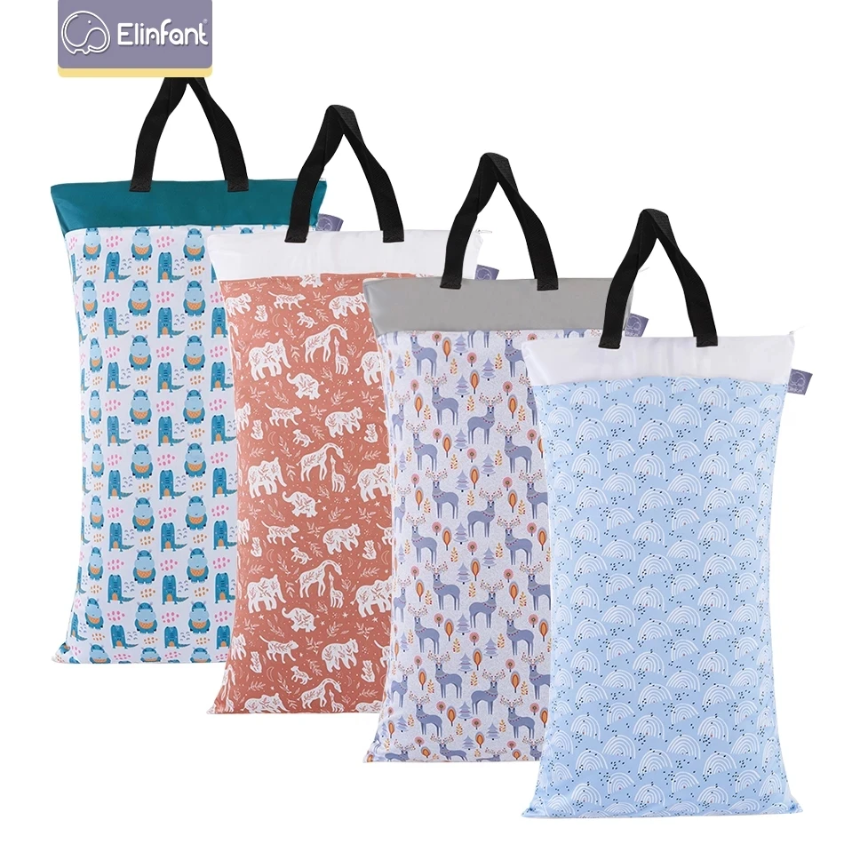 Elinfant 1 Pcs Large Hanging Wet/dry Pail Bag For Cloth Diaper,inserts