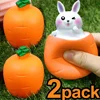 2pcs Sticky Carrot Rabbit Squeeze Telescopic Toys Kids Children's Radish Rabbit Cup Pinch Music Toy Creative Stress Relief Gift 1