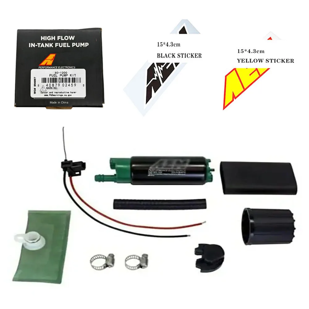 50-1200 High Flow For E85 340LPH 39mm Fuel Pump Kit for Walbro GSS342 50-1200，with for AEM Stickers