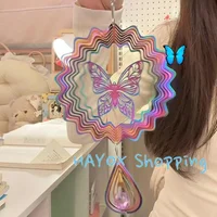 3D Butterfly Wind Chimes，stainless Steel Sun Catcher Stained Mandala Wind Chimes Pendant Garden Home Decoration Wind Spinner 1