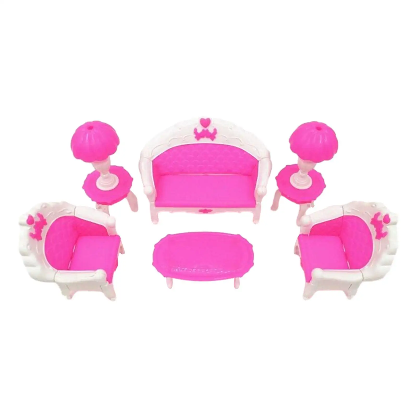 

6x Living Room Playset Coffee Table Dollhouse Furniture Set for Children