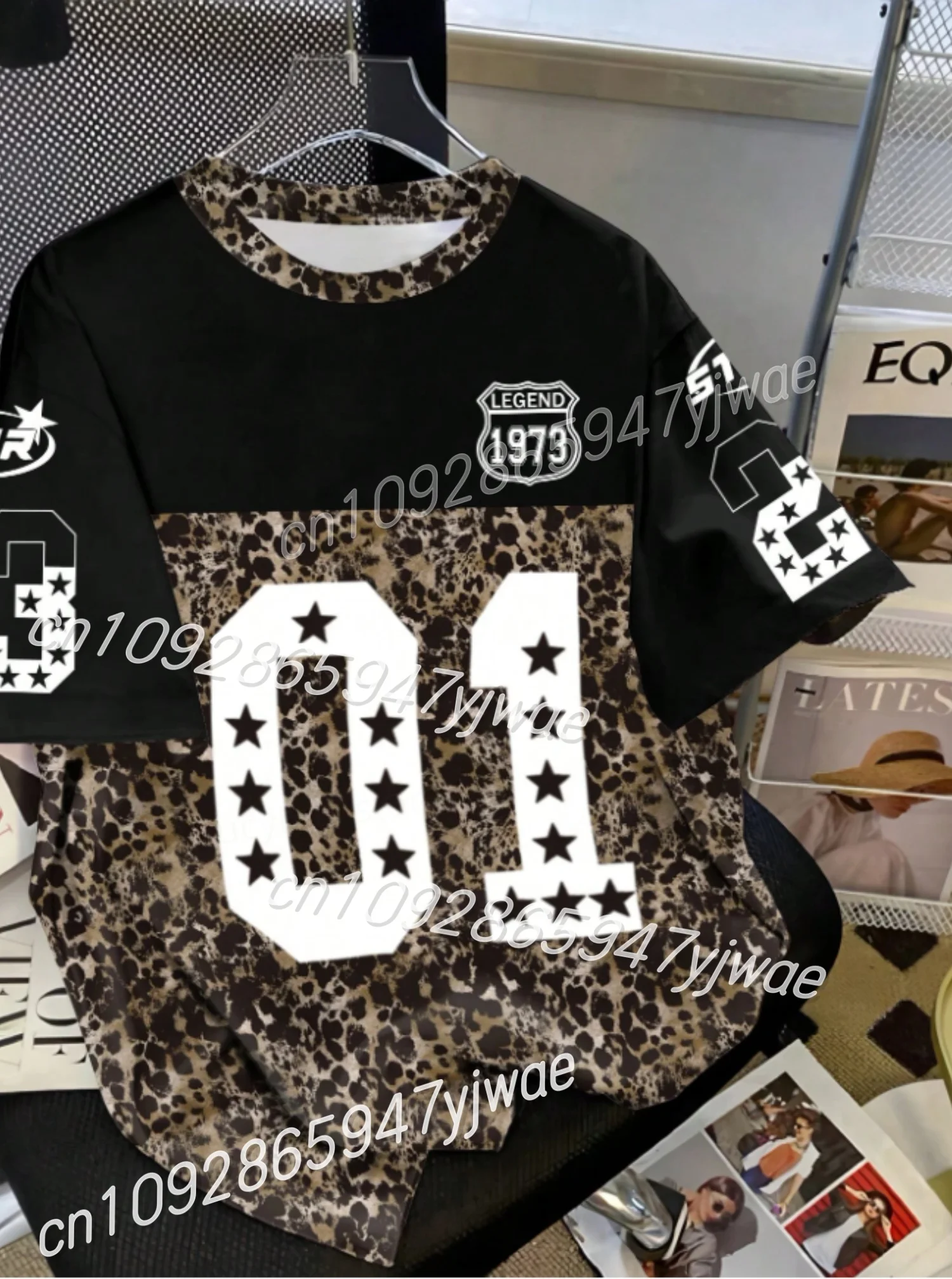 Summer New Women Number 88 Personality American Casual Digital Print T Shirt Summer Women Beach Girl Short Sleeved Top