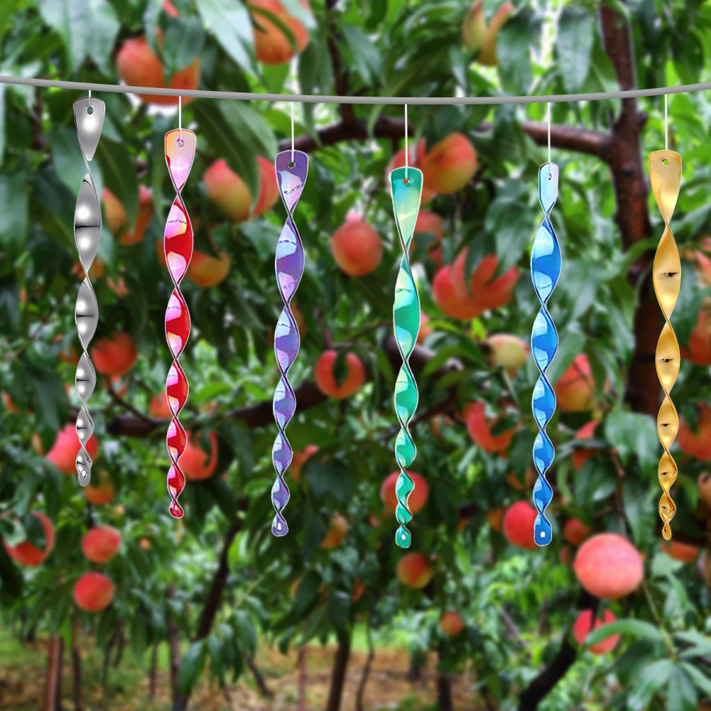 Bird Deterrent Stick Waterproof Rotating Wind Chime Convenient Bird Repelling Wind Chime with Lanyard for Garden Decoration