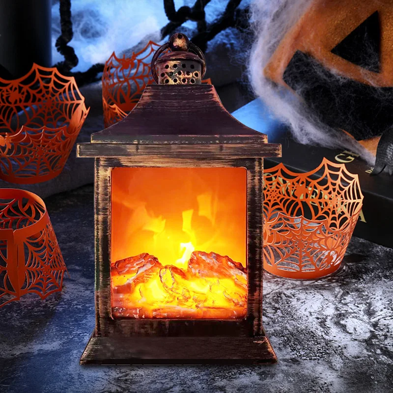 

Halloween Decoration Simulation Fireplace Flame Lamp Props Halloween Party Shopping Window Flame Lamp Layout Decor