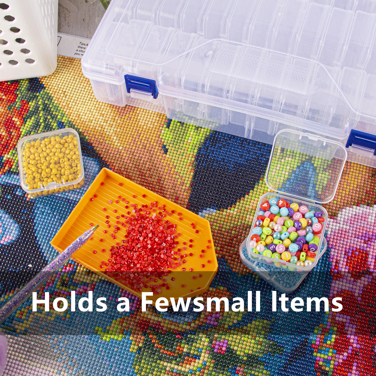 BigOtters 30 Grid Diamond Painting Storage Box - Portable Bead Organizer With Lids For Crafts, Jewelry, DIY Supplies