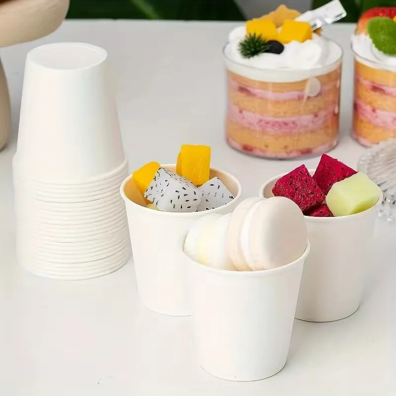 Disposable Small Paper Cups Coffee Drinks Candies Supermarket Tasting Office Restaurant Picnic Hotel Mini Mouthwash Cup 50PCS