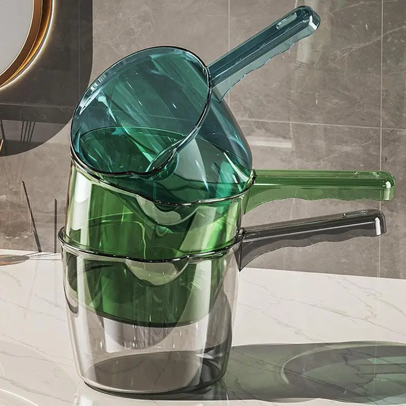 Water Scoop Sturdy Bath Pitcher Water Dipper Bathing Mug Strong Long Handle Bath Mugs For Bathroom Ladle For Kitchen