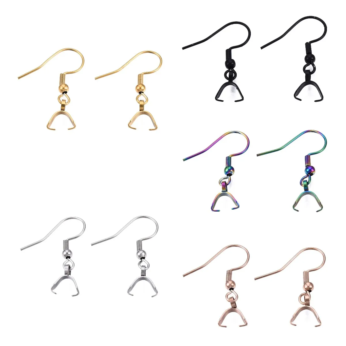 

10pcs 304 Stainless Steel Hooks French Earring Wires Fish Hook Pendant Clasp for DIY Jewelry Making Accessories