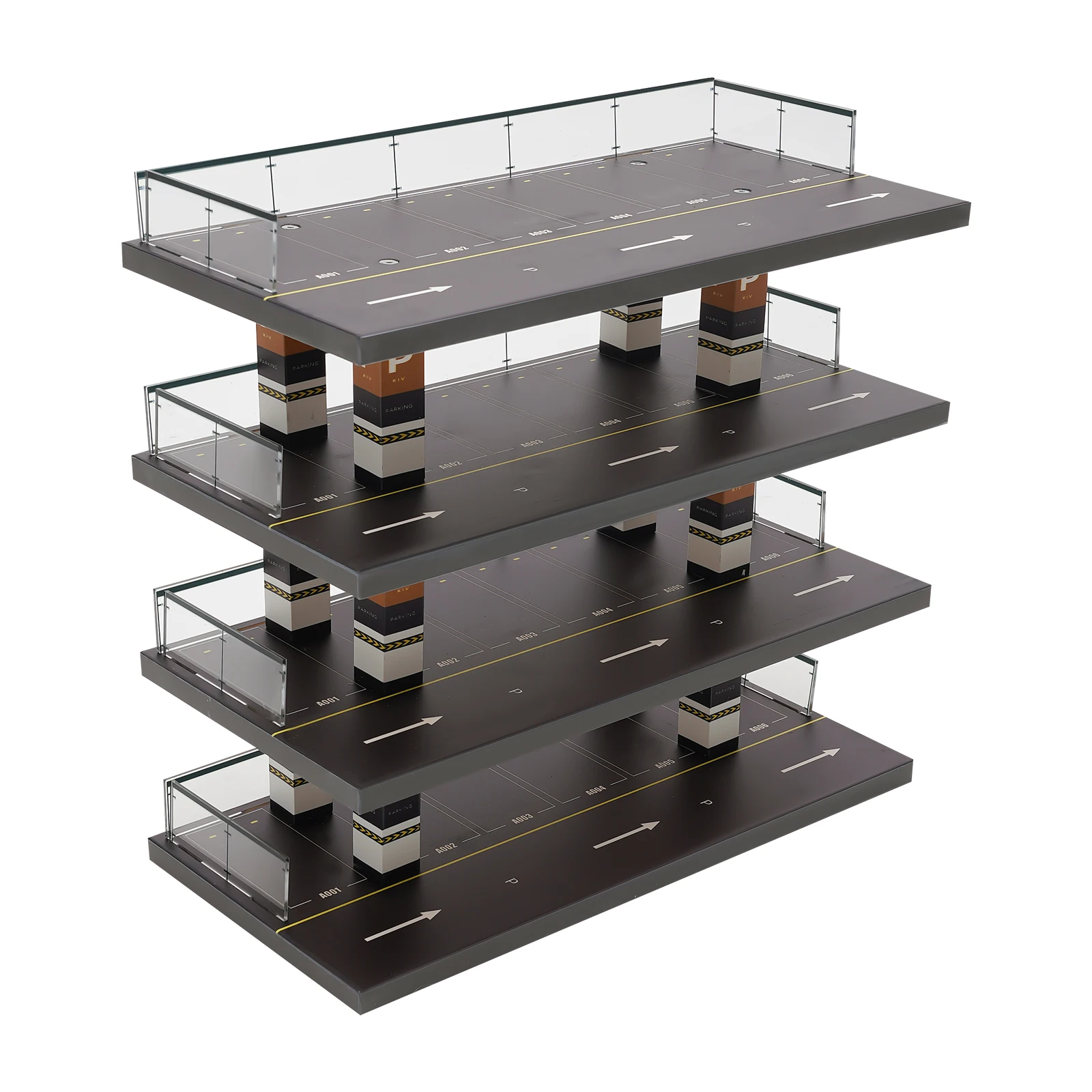 1:64 Car Diorama Parking Lot Car Model Collection Display Cabinet Stand 4 Tier 24 Display Slots 2