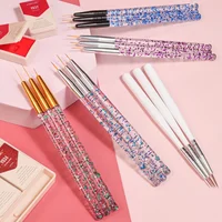3pcs Nail UV Gel Brush Painting Pen Manicure Set DIY Ultra-Thin Line Drawing Pen Acrylic French Stripe Manicure Liner Brush Tool 1