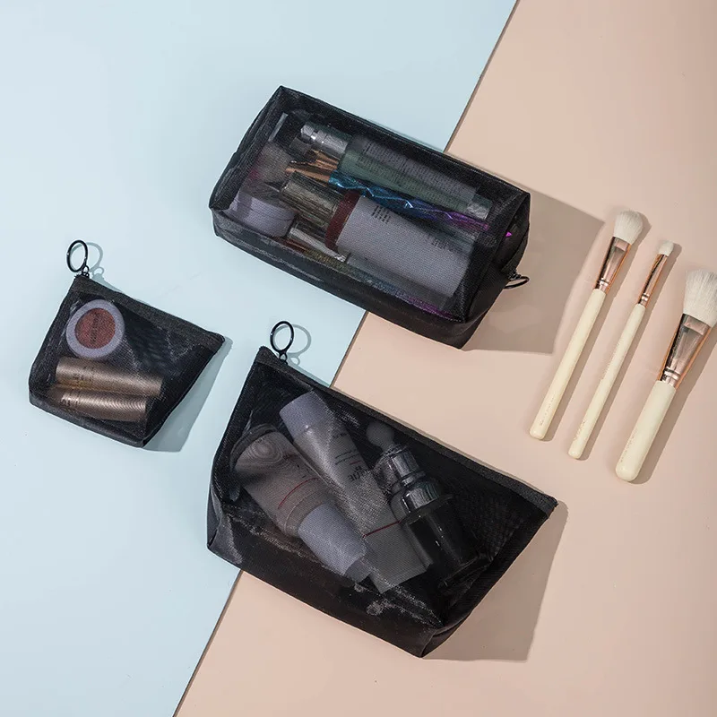 Mesh Transparent Cosmetic Bags Small Large Clear Makeup Bag Portable Travel Toiletry Organizer Lipstick Storage Pouch makeup organizer cosmetic bag cosmetic storage bag toiletry bag makeup bag cosmetic case