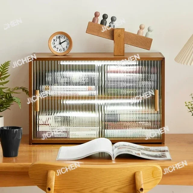 ตู้เก็บของในห้องนั่งเล่น JC ทำจากไม้ไผ่ พร้อมชั้นวางแก้ว Changhong ปรับระดับได้ ใช้จัดเก็บของในครัวและในบ้านได้หลากหลาย 6