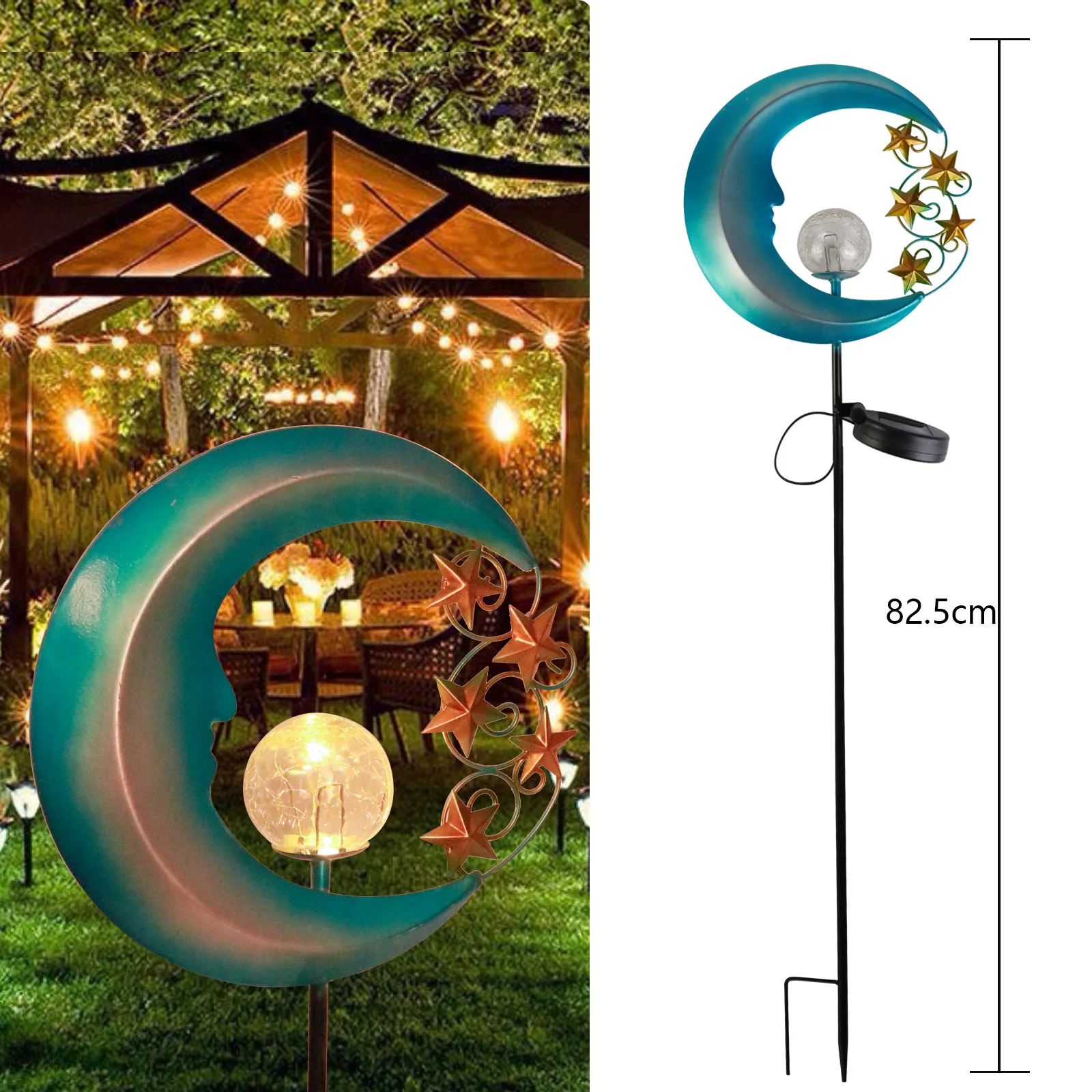 Garden Solar Light Landscape Led Yard Fairy and Moon Nightlamp  Statues Path Lawn Outdoor Courtyard Lamp Decoration Waterproof solar pathway lights