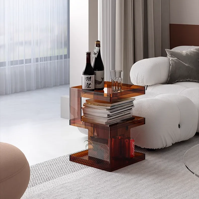 Modern simple household living room sofa side table mini small coffee table bedroom light luxury bedside
