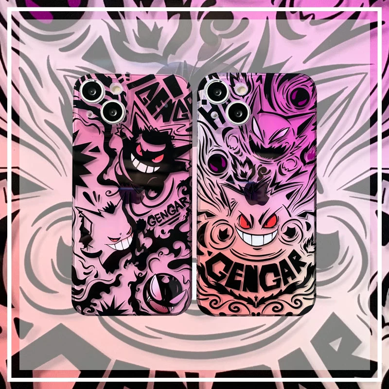 Pokemon Gengar Stile Graffiti Cassa Del Telefono Iphone 14 13 12 11 Pro Max 13Promax Cool Mostro Antiurto Lente Di Copertura Guscio Protettivo