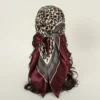 90cm Leopard Print Square Scarf Satin Silk Headband Muslim Woman Hijab Lady Fashion Hairwrap Rock Style Headscarf Islim Turban 1