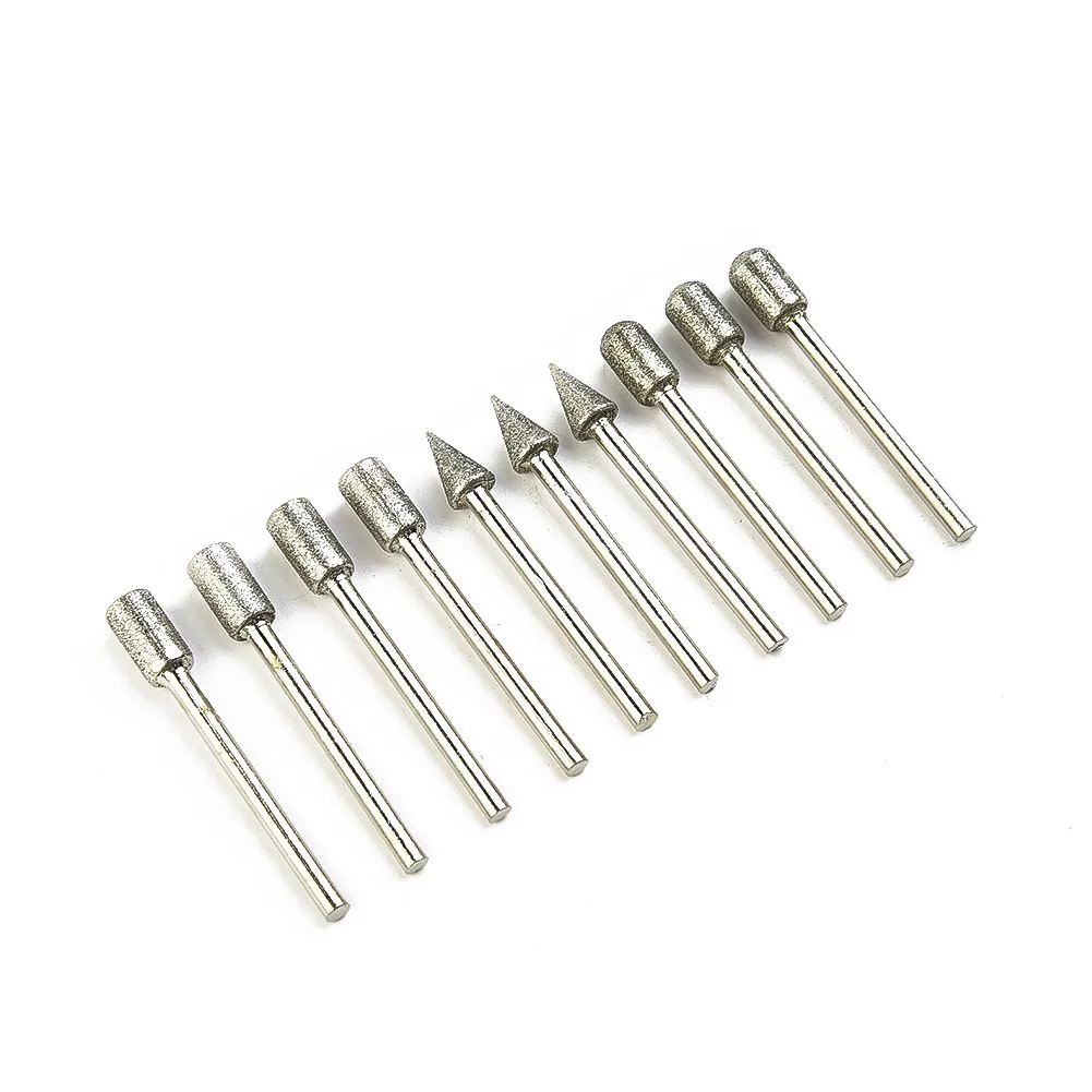 

Accessories Durable Equipment Burr Drill Bits Supplies 20pcs 3mm shank Ceramics Electroplated Engraving