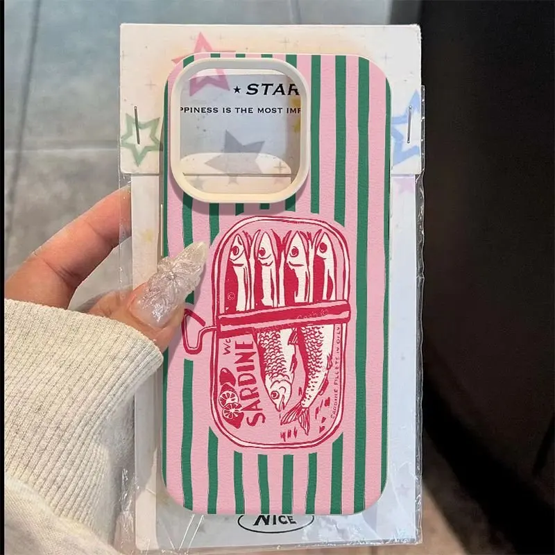 Green Striped Sardines Silicone Phone Case