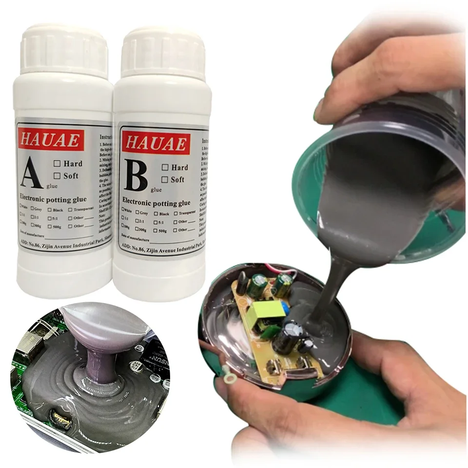 

200g Silicone electronic potting glue sealing insulation thermal conduction power battery pack circuit board waterproof AB glue