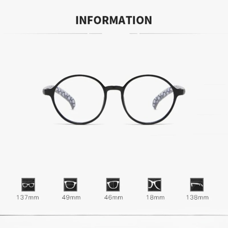 Chic Oversized Round Blue Light Blocking Reading Glasses