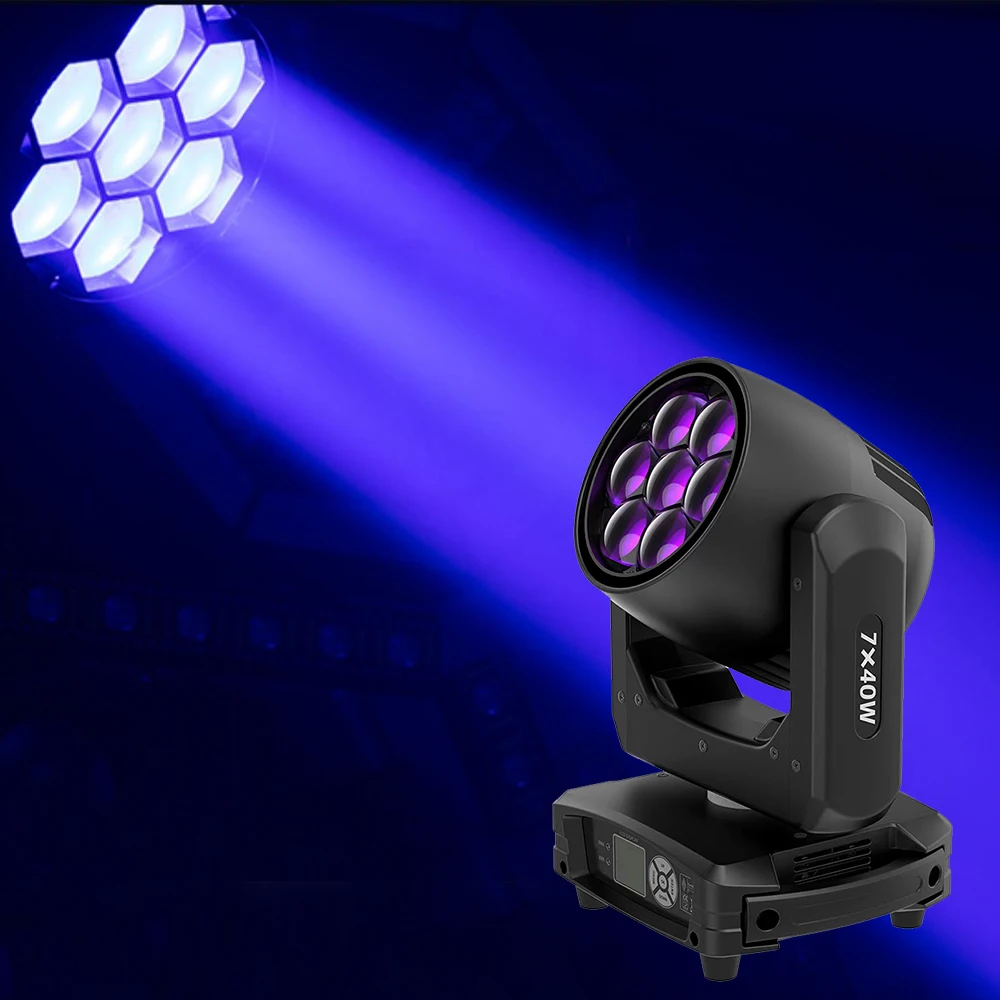 Dj Led Moving Light 7X40W RGBW 4 IN 1 Mini Led Bee Eye Beam Wash Zoom Moving Head High Bright Point Control Long Life Time Stage show time beam 60w led moving head with strip light super bright 60w beam and wash effect moivng head dmx512 control for ktv dj