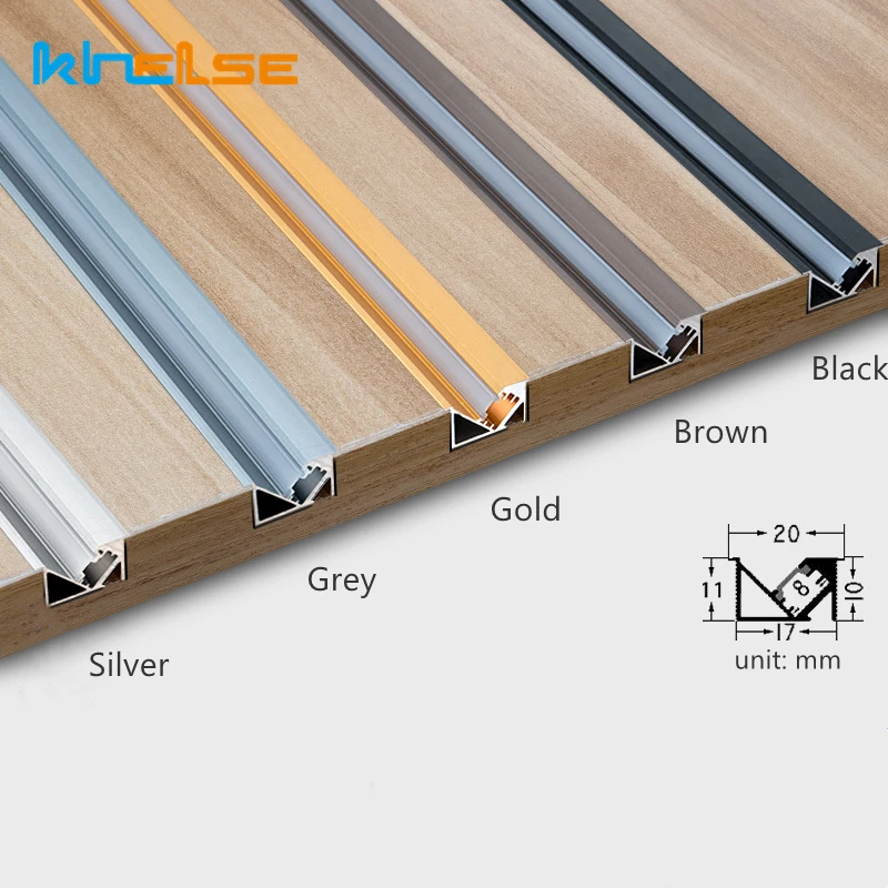 45 degrés éclairage Oblique intégré armoire canal lumineux LED profil en aluminium bande linéaire lumière placard étagère couche barre lampe