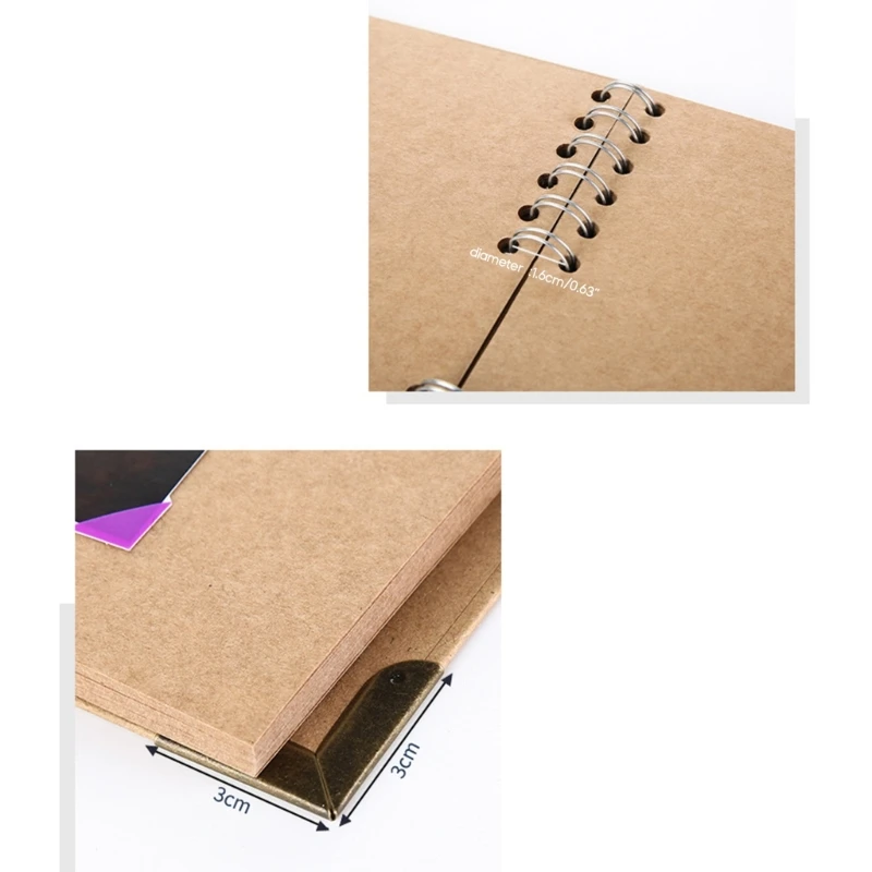 

60 Pages Photo Album Kraft Paper Picture Collection Book Household Supplies