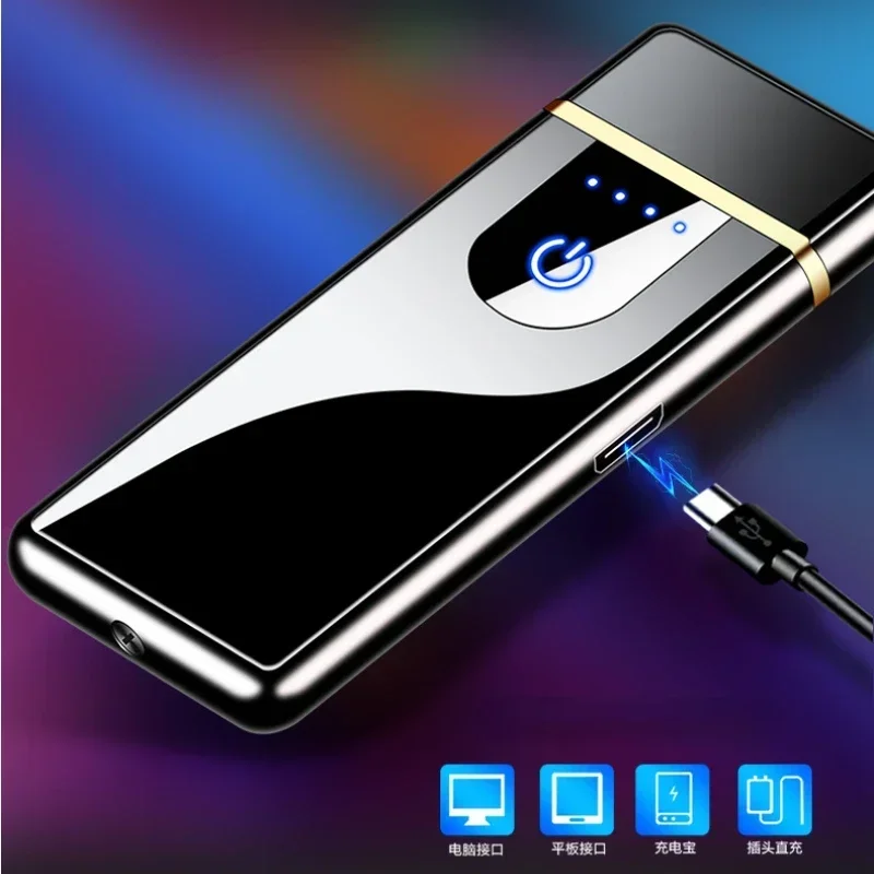 Новинка 2024, металлическая подсветка, продажа Usb, перезаряжаемая электрическая зажигалка, обогревающая проволока, электронные зажигалки, подарок для мужчин