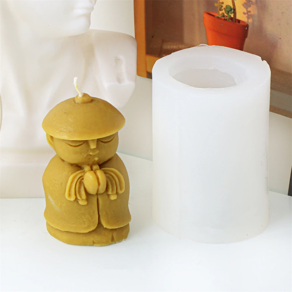Description Picture 6 of item3D Little Monks Candle Silicone Mold Cute Monk Buddha Aromatherapy Plaster Candle Soap Making Mould DIY Ornaments Decoration