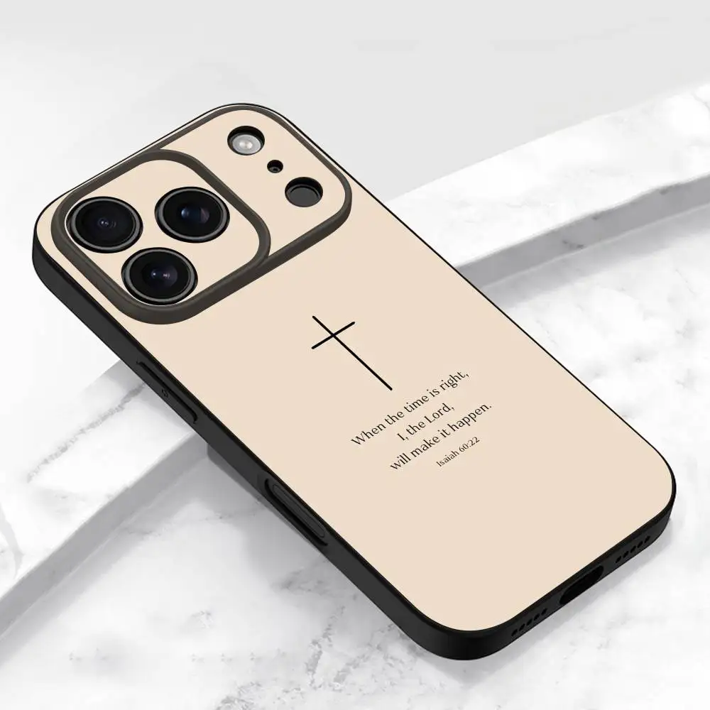 Inspirational God Jesus Bible Verse Phone Case - Protective Black Cover