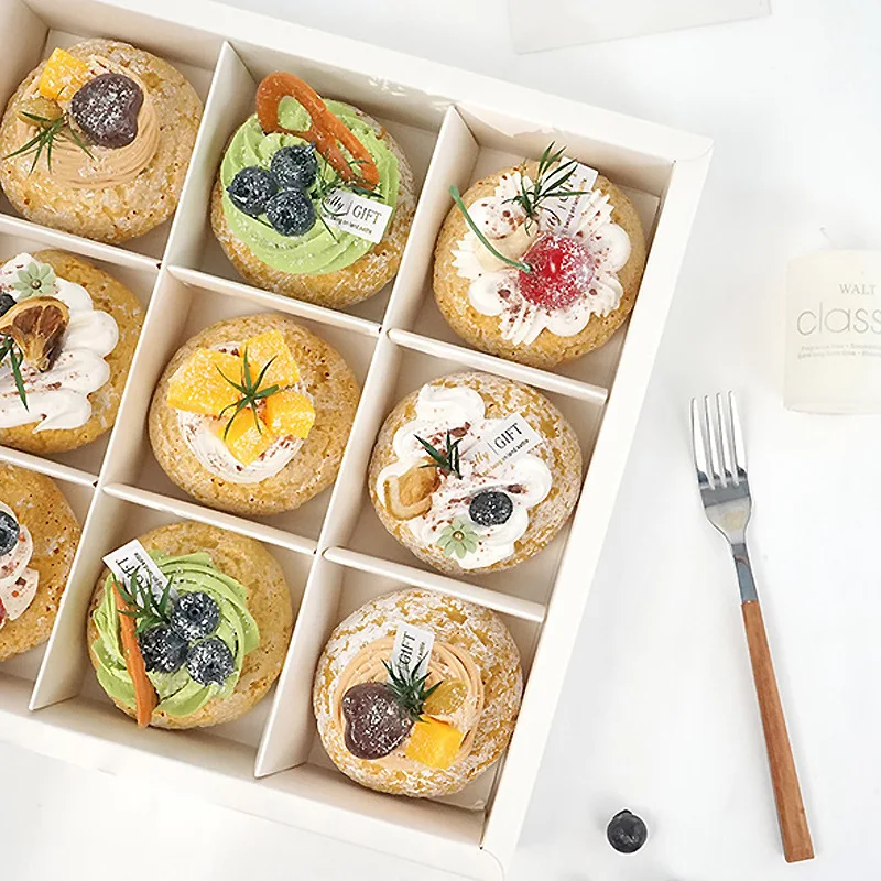 5pcs Transparent Cake Packaging Boxes with 7/9 Compartments for Mousse, Pastries, Cupca... - SKU TCPB1058 - UGI Packaging