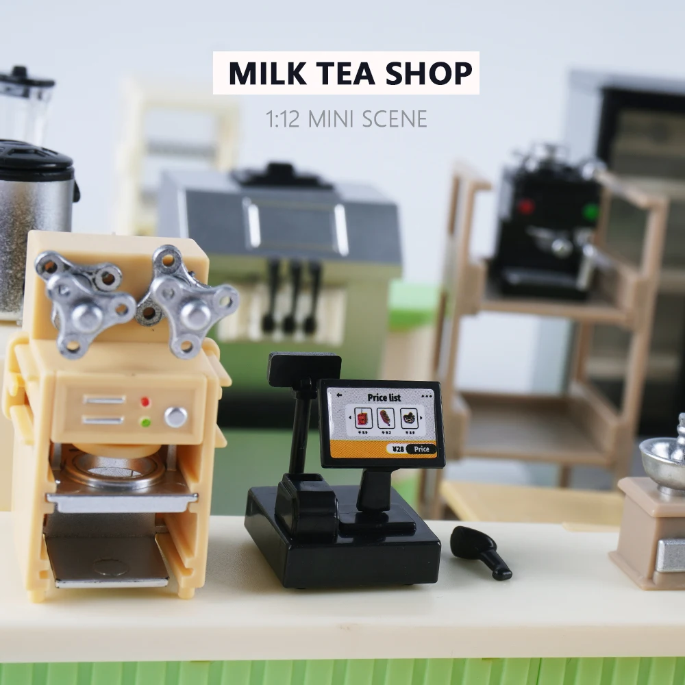 1:12 Scale Miniature Dollhouse Sofa Oven Bookcase Refrigerator Model For Doll Pretend Play Mini Kitchen Decor Accessories Toy 4