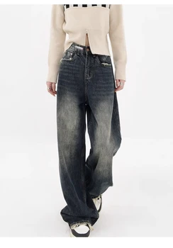 Harajuku Y2K jean ample femme Streetwear rétro mode taille haute pantalon haute rue ample jambe large Denim pantalon femmes 1