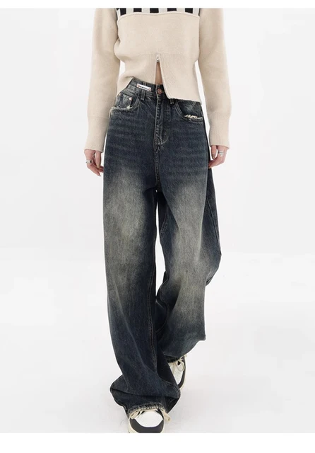 Harajuku Y2K jean ample femme Streetwear rétro mode taille haute pantalon haute rue ample jambe large Denim pantalon femmes 1