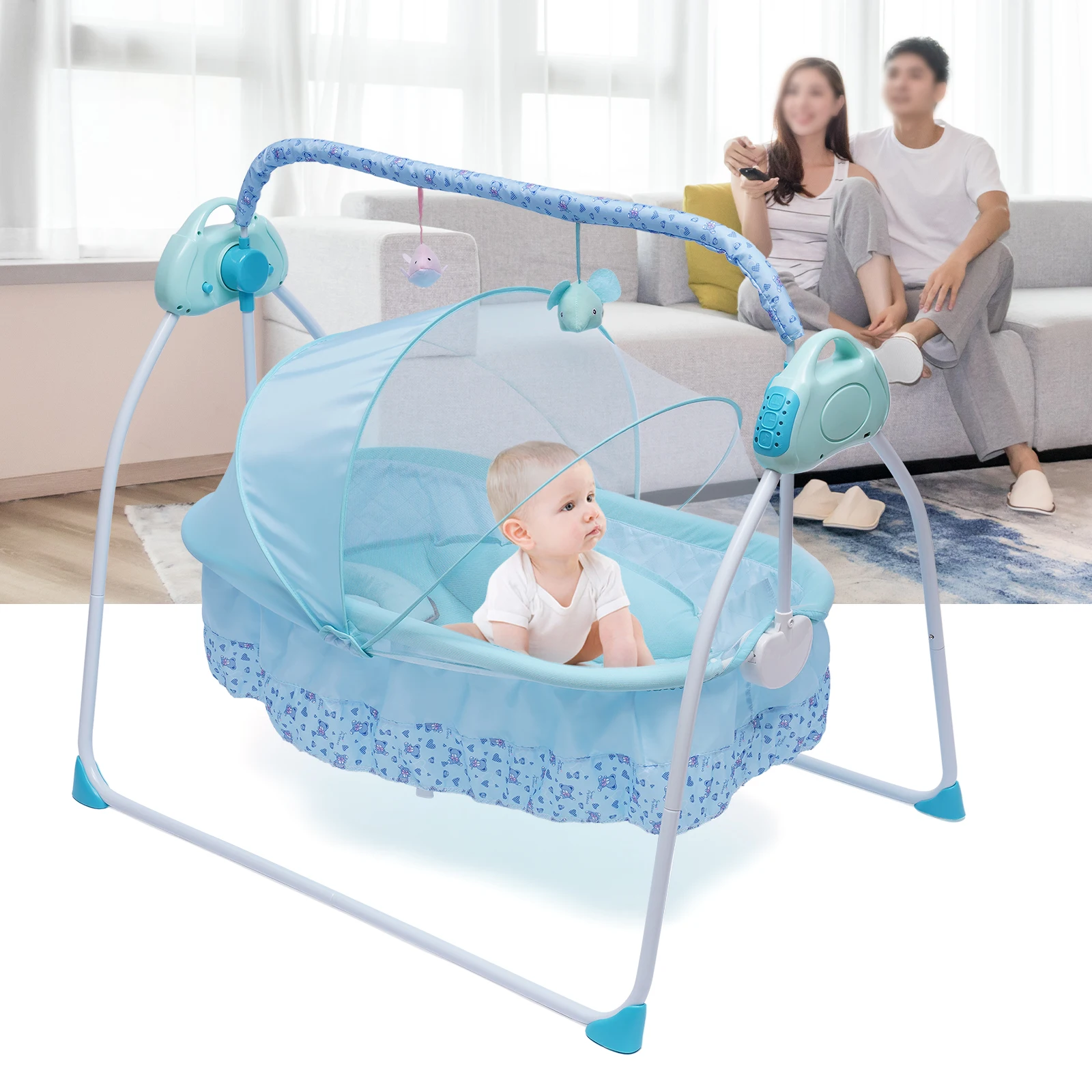 

0-25Kg Big Space Electric Baby Crib Cradle Infant Rocker Auto Swing Bed Baby Cradle