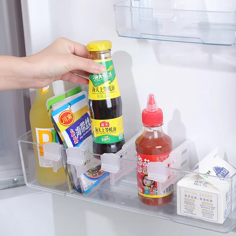 4PCS/Lot Refrigerator Space Telescopic Partition Side Door Box Separator Organizer Divider Splint Kitchen Accessories #3107 2