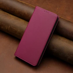 Luxurious Leather Wallet Flip Cover Phone Protective Case for Xiaomi Poco X4 Pro (Wine red)