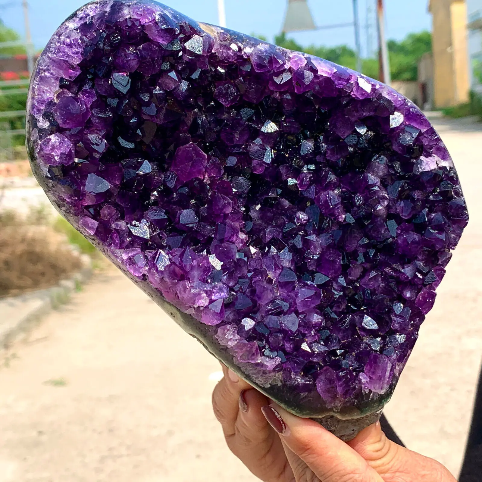 AAA+  Natural Amethyst Cluster Crystal Quartz Specimen Energy Gem Mineral Healing Wealth 5