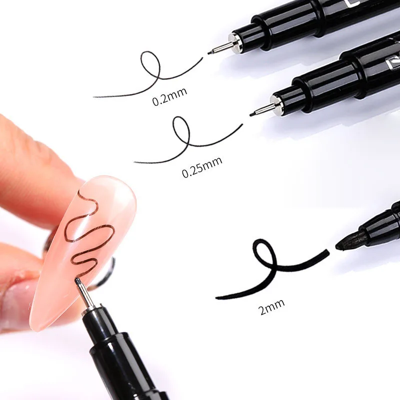 Nail Art Paintbrush With Ultra-fine Drawing Lines Edges Quick Drying Waterproof Acrylic Marker Pen Graffiti Pen 6