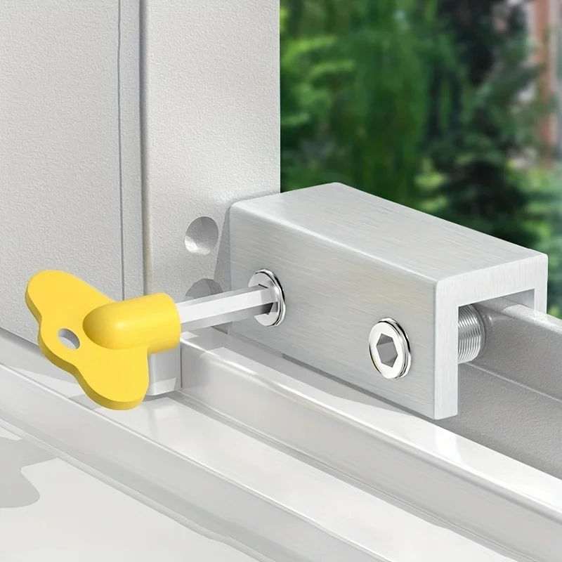 Child Protection Baby Safety Adjustable Sliding Window Locks Stop Aluminum Alloy Security Lock Keys Safety Window Lock