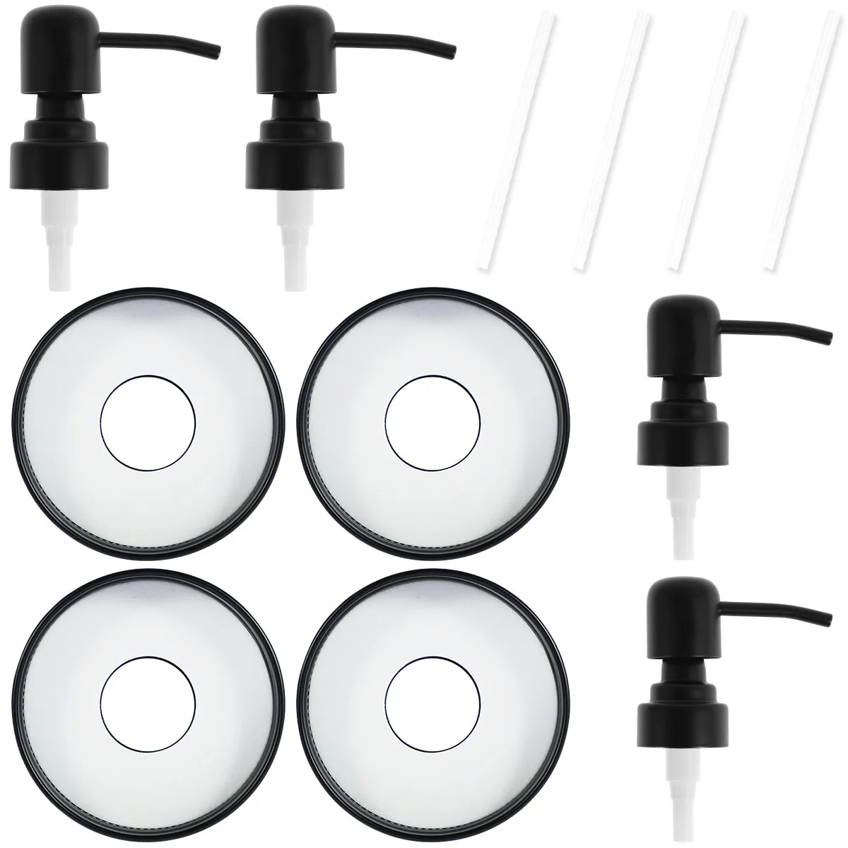 4Pcs Mason Jar Liquid Soap Dispenser Lids With Pumps 304 Stainless Steel Lotion Leakproof Lotion Pump Dispenser Lids Jar Caps