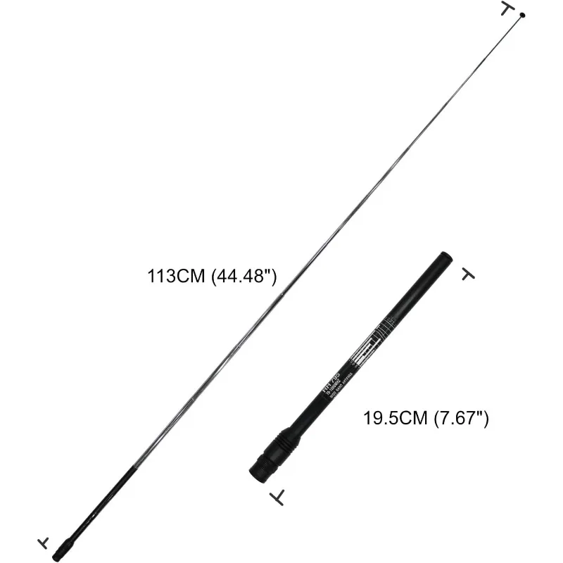 RH-795 안테나 70-1000MHz 광대역 7.6인치45.2인치 텔레스코픽 SMA-남성형 모바일 라디오 안테나(TYT YAESU Kenwood 양방향 라디오용)