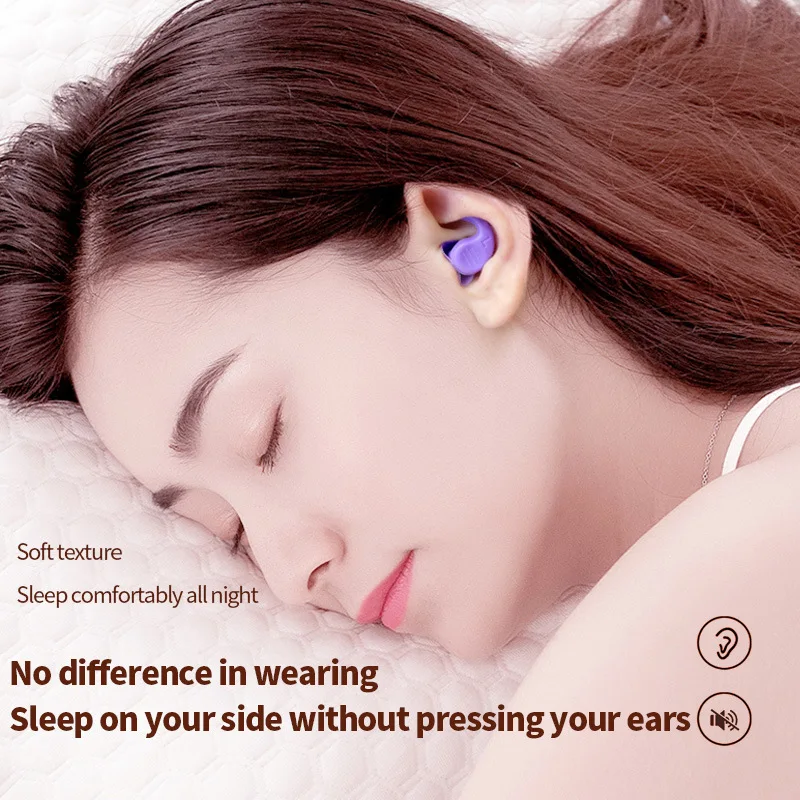 1 paire Silicone bouchons d'oreille isolation phonique oreille protection bouchons  d'oreilles anti-bruit dormir bouchons Protection auditive pour sommeil -  AliExpress