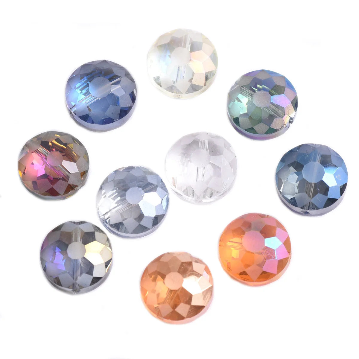 10pcs 14mm 18mm Rondelle Faceted Matte Crystal Glass Loose Beads for Jewelry Making DIY Crafts 5pcs transparent 27mm austrian element peach heart pendant sun catcher crystal chandelier decor faceted glass prism love beads