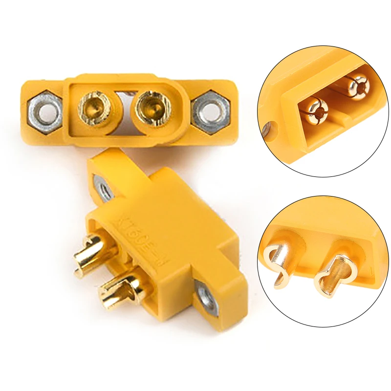 

5pcs XT60E-M Mountable XT60 Male Plug Connector Model Aircraft Power Battery Plug Fixed Version Male XT60E1-M