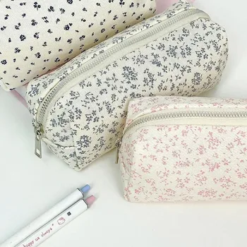 Small Fresh Floral Pen Bag Large Capacity Pencil Case Multifunctional Stationery Storage Bag Student School Organizer Supplies 1